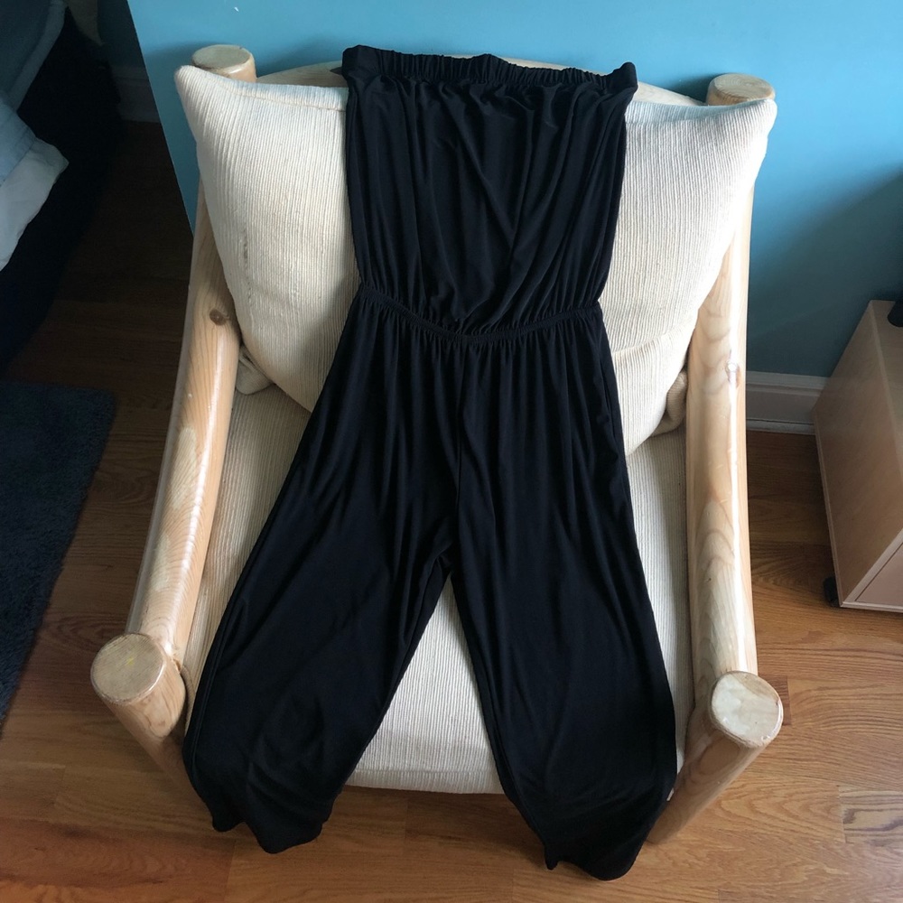 Strapless Pant Jumpsuit with Pockets